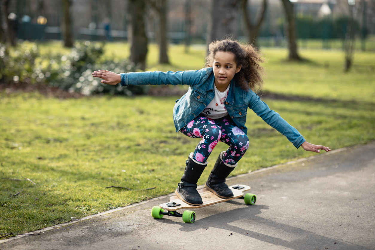 Girl skateboarding