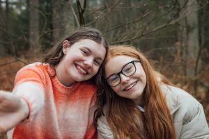 Two girls in a wood