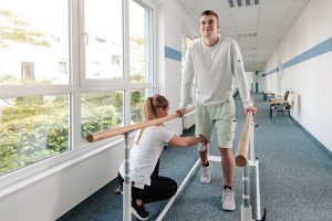 Young man in physiotherapy