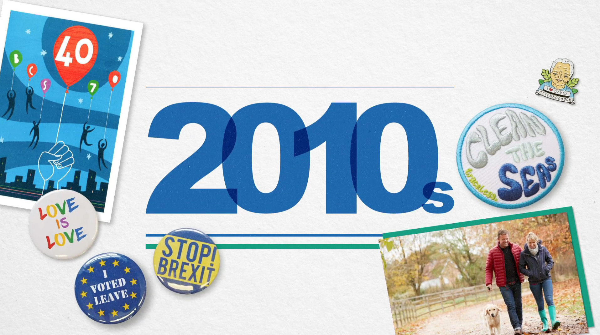 Collage of pictures and badges from the 2010s