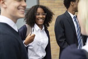 Young people in school uniform